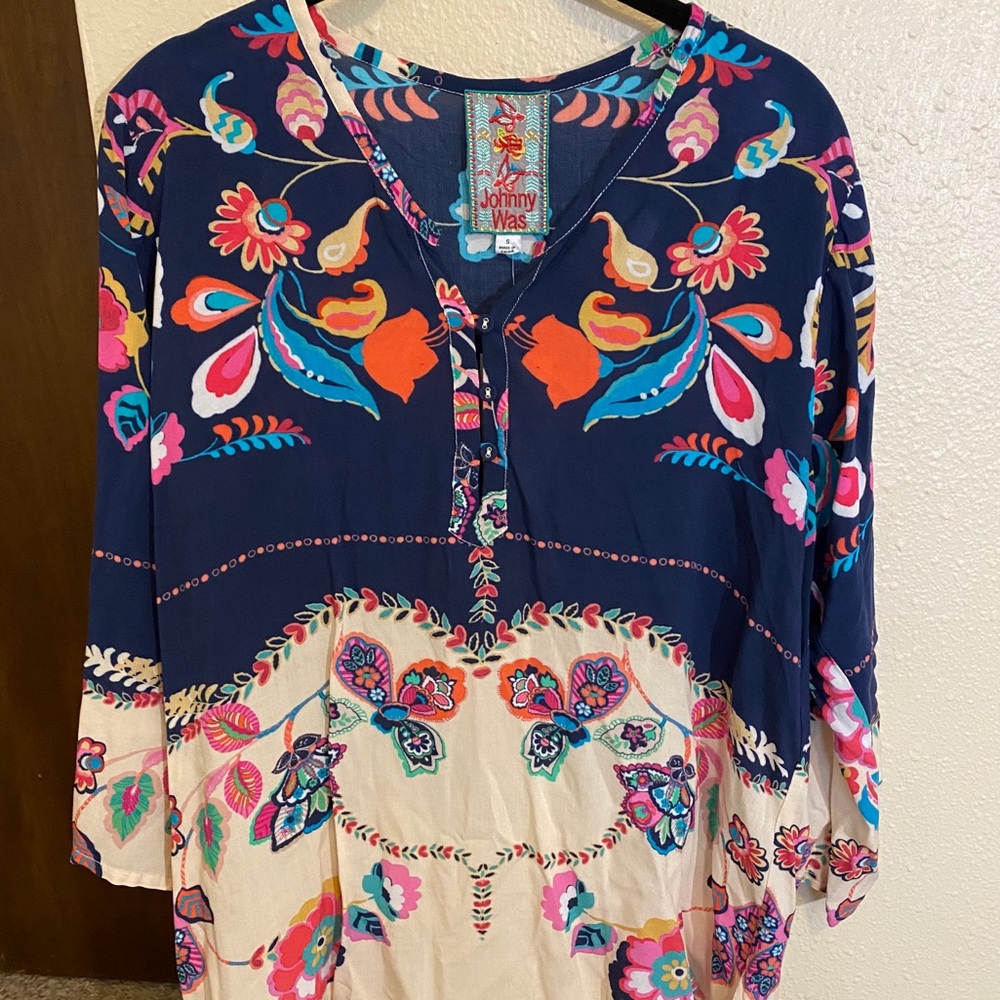 Johnny Was Zahra Tie Front Blouse